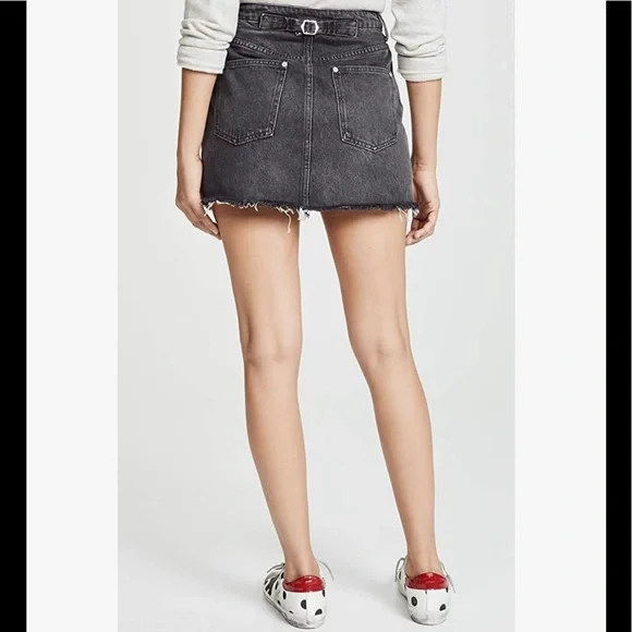 Free People Rugged ALine Denim Skirt in black size 27 OB823235 - Picture 2 of 15